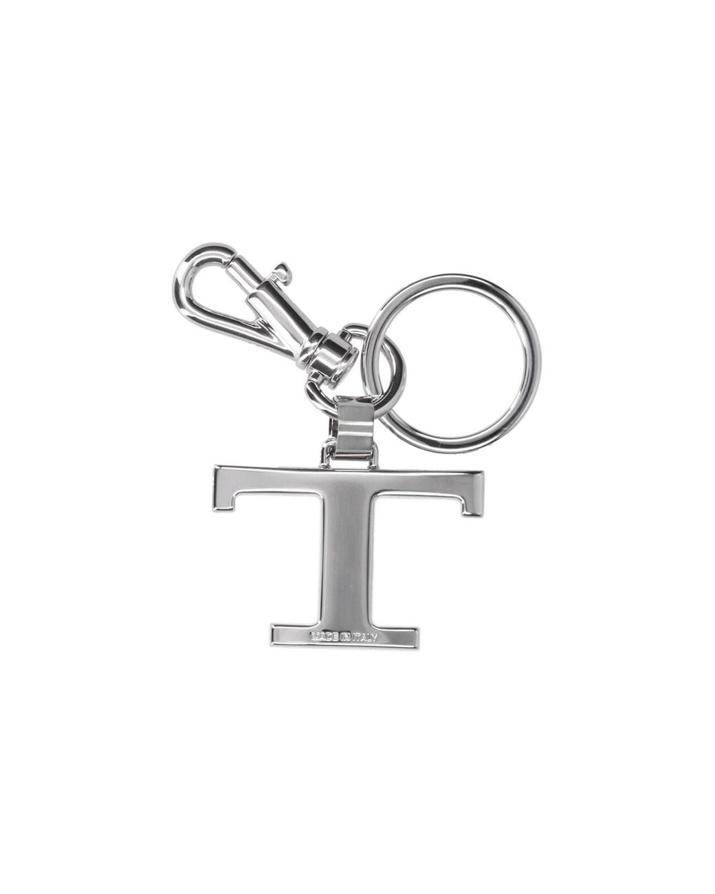 Tod's Metallic Keychain Logo Charm for men