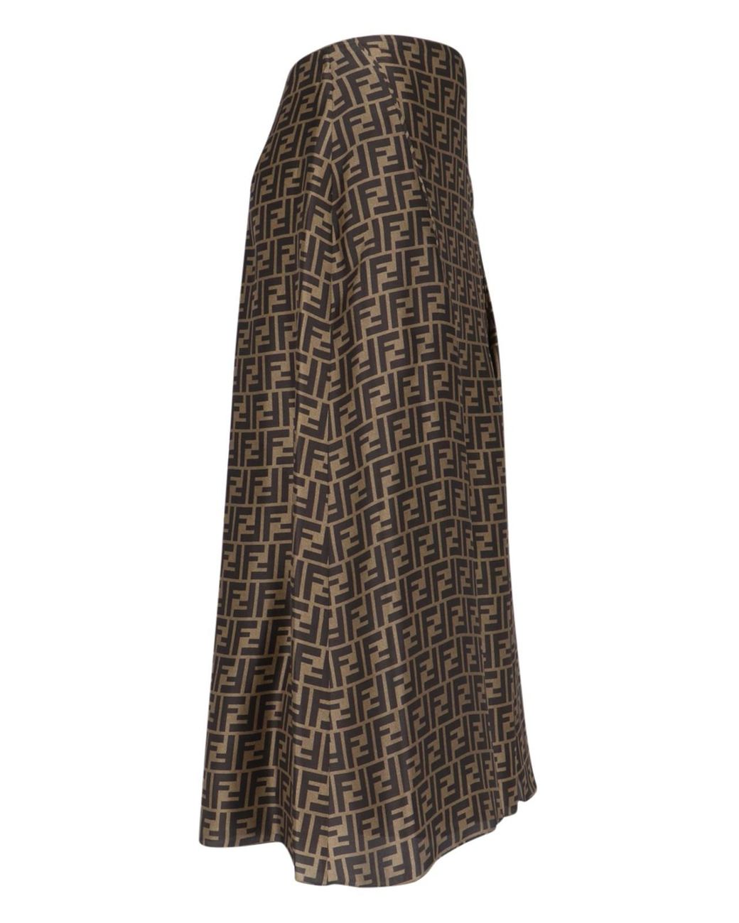 Fendi Brown Ff Maxi Skirt