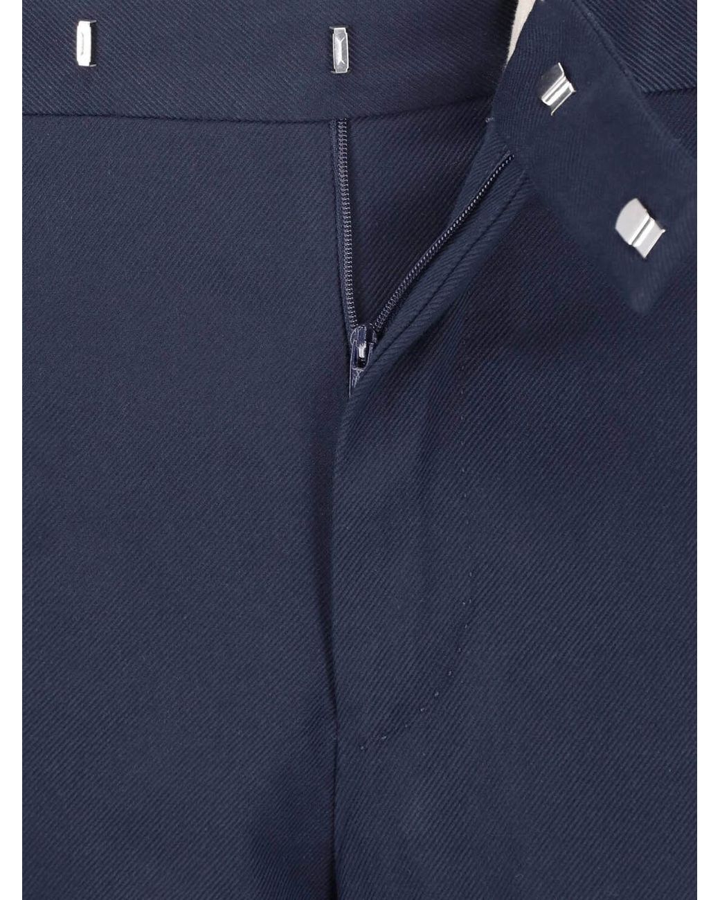 PT Torino Blue Virgin Wool Blend Trousers for men