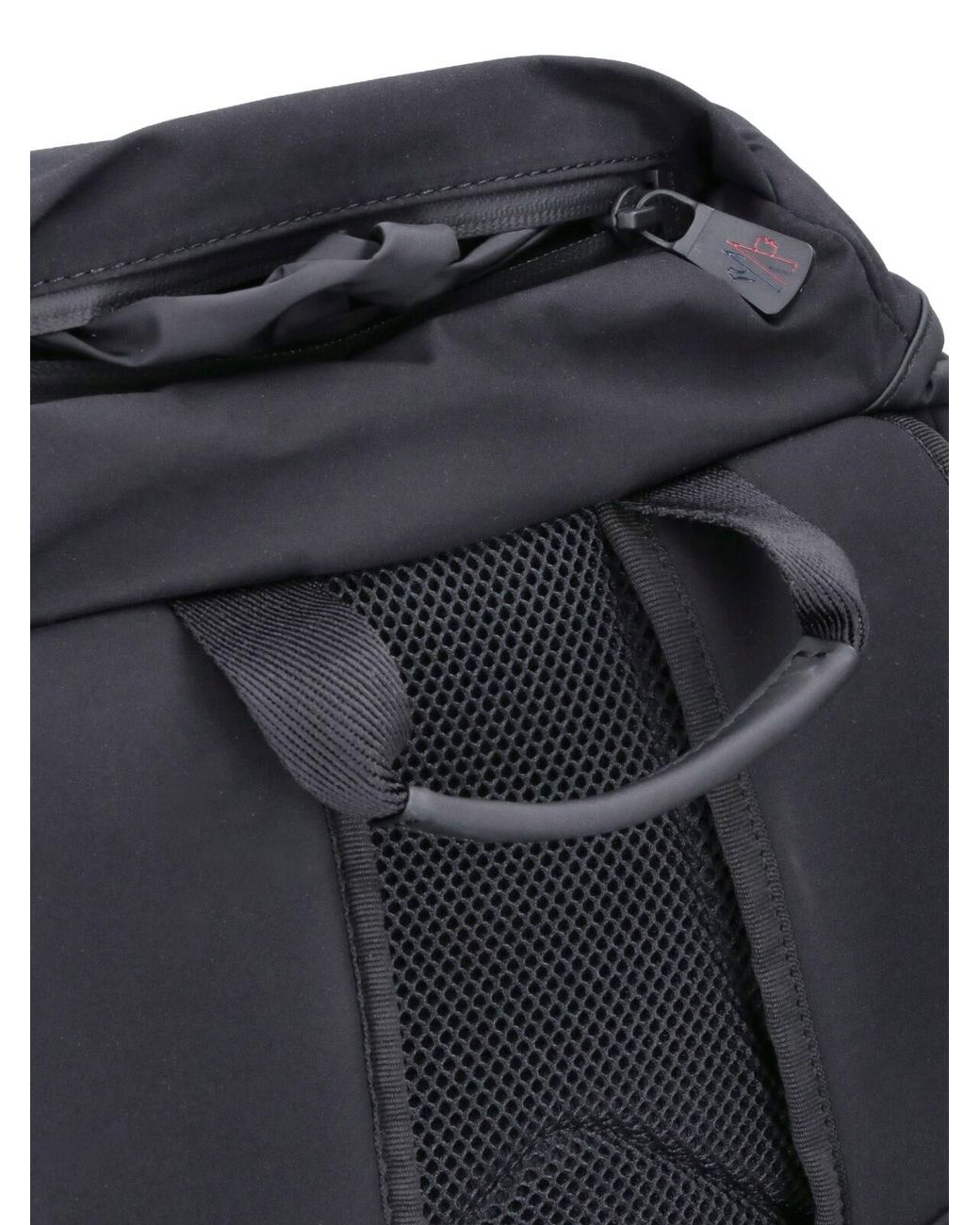 Moncler Black Backpack With Leather Trim for men