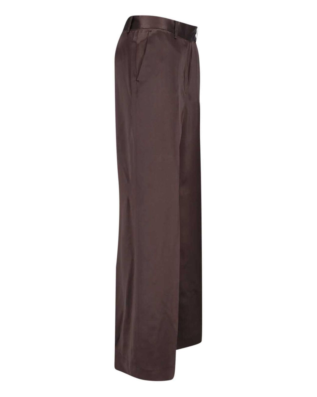 Kiton Brown Luxury Silk Trousers For