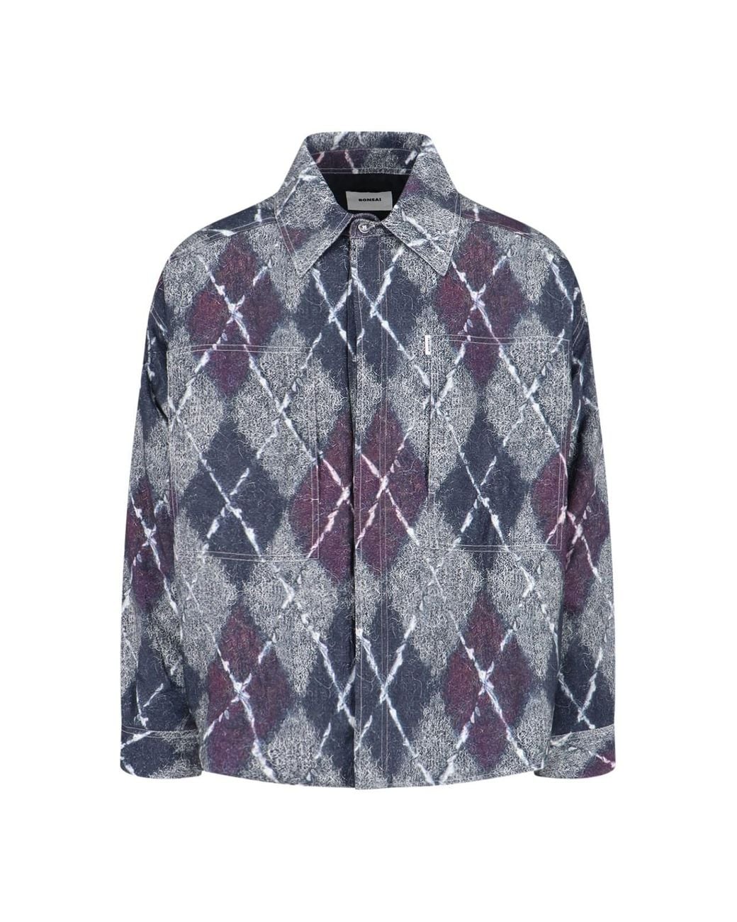 Bonsai Blue Diamond Shirt Jacket for men