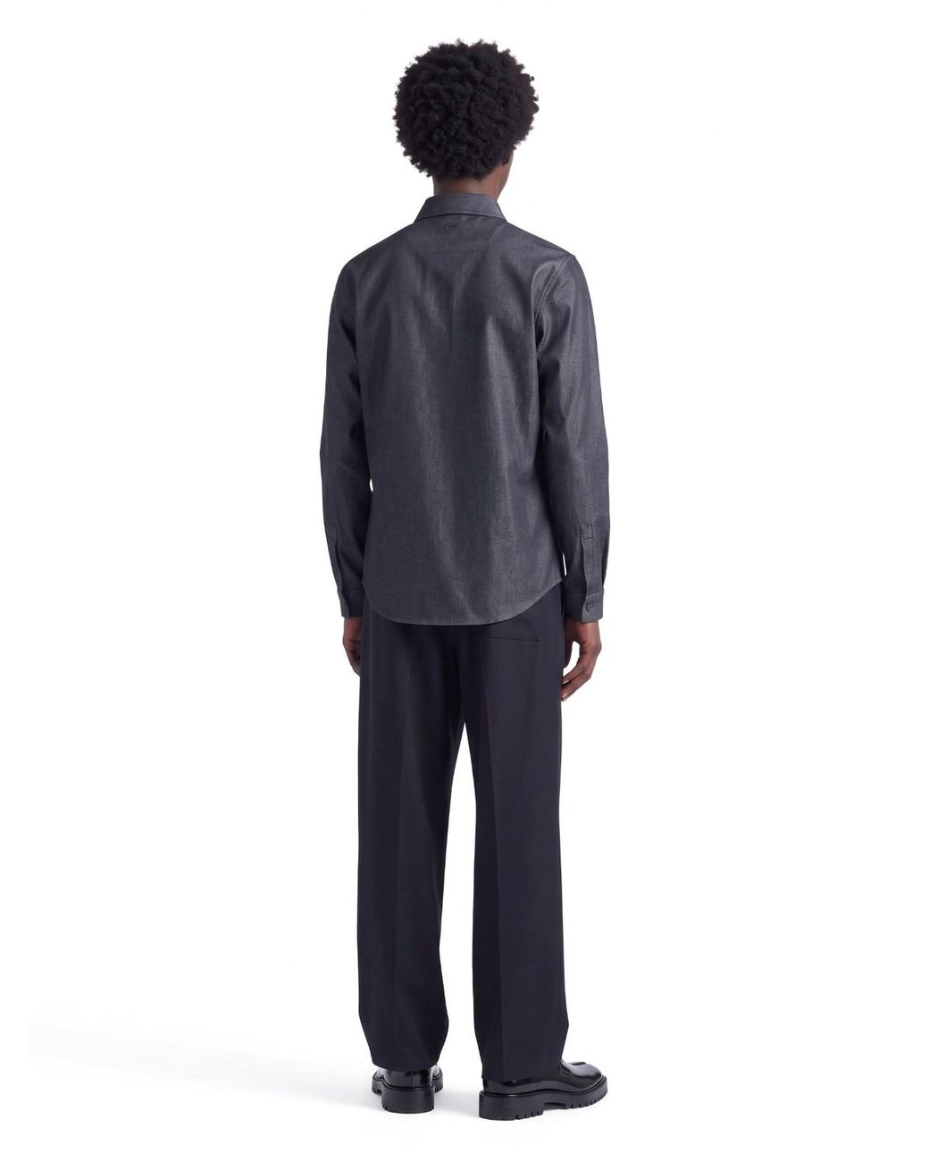 Gucci Blue Cotton And Silk Shirt for men