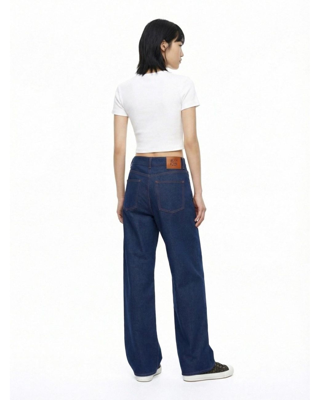 Fendi Blue Wide Leg "Ff" Jeans