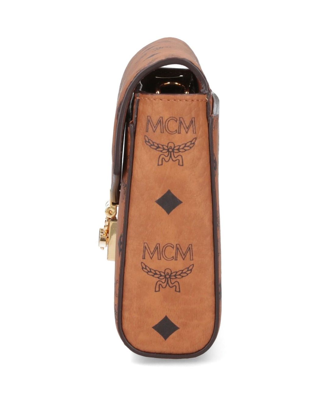 MCM White Style Cowhide-Trim Shoulder Bag