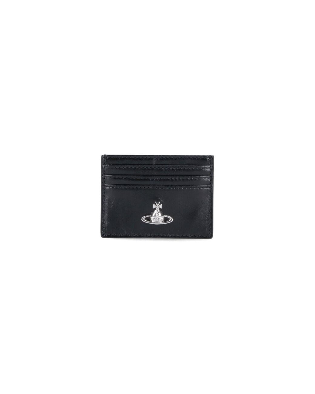 Vivienne Westwood Black Leather Card Holder Wallet