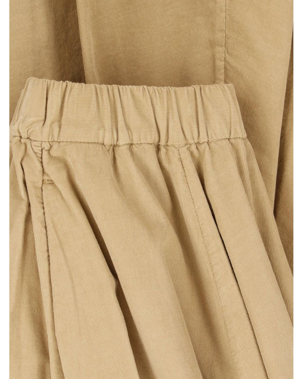 Aspesi Natural Cotton Pleated Maxi Skirt
