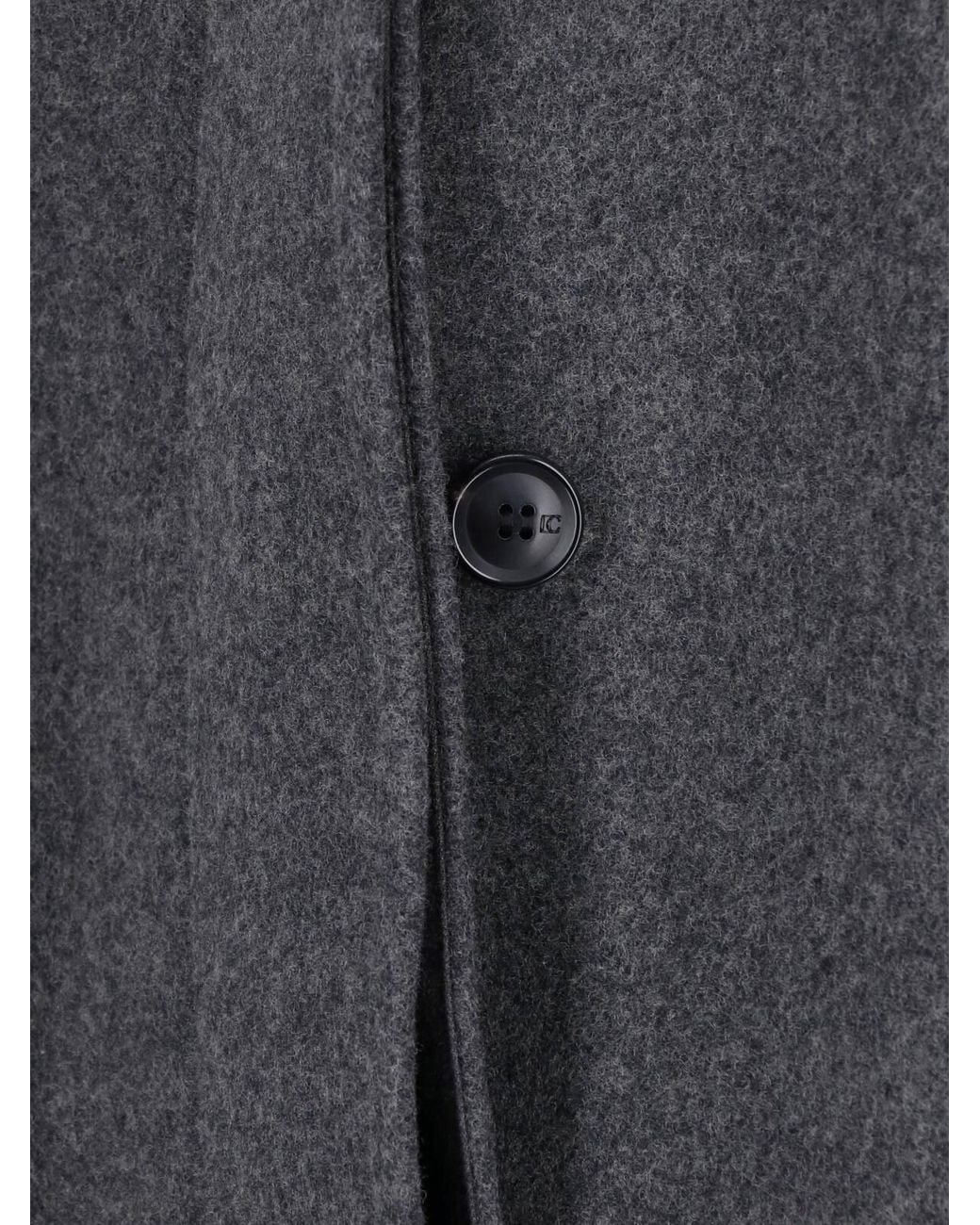 Low Classic Gray Wool And Cashmere Blend Coat