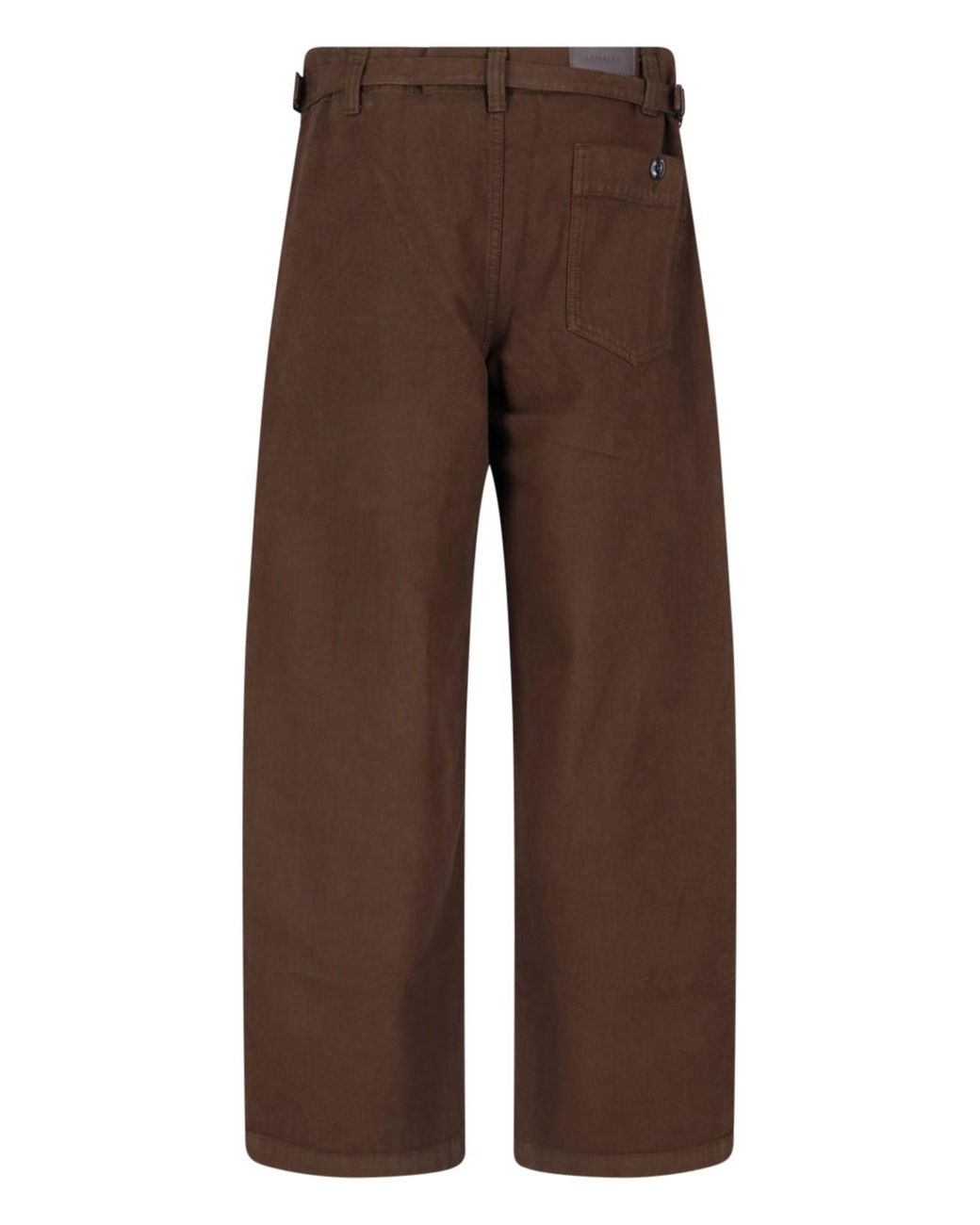 Lemaire Brown Wide-Leg Cotton Twill Trousers for men
