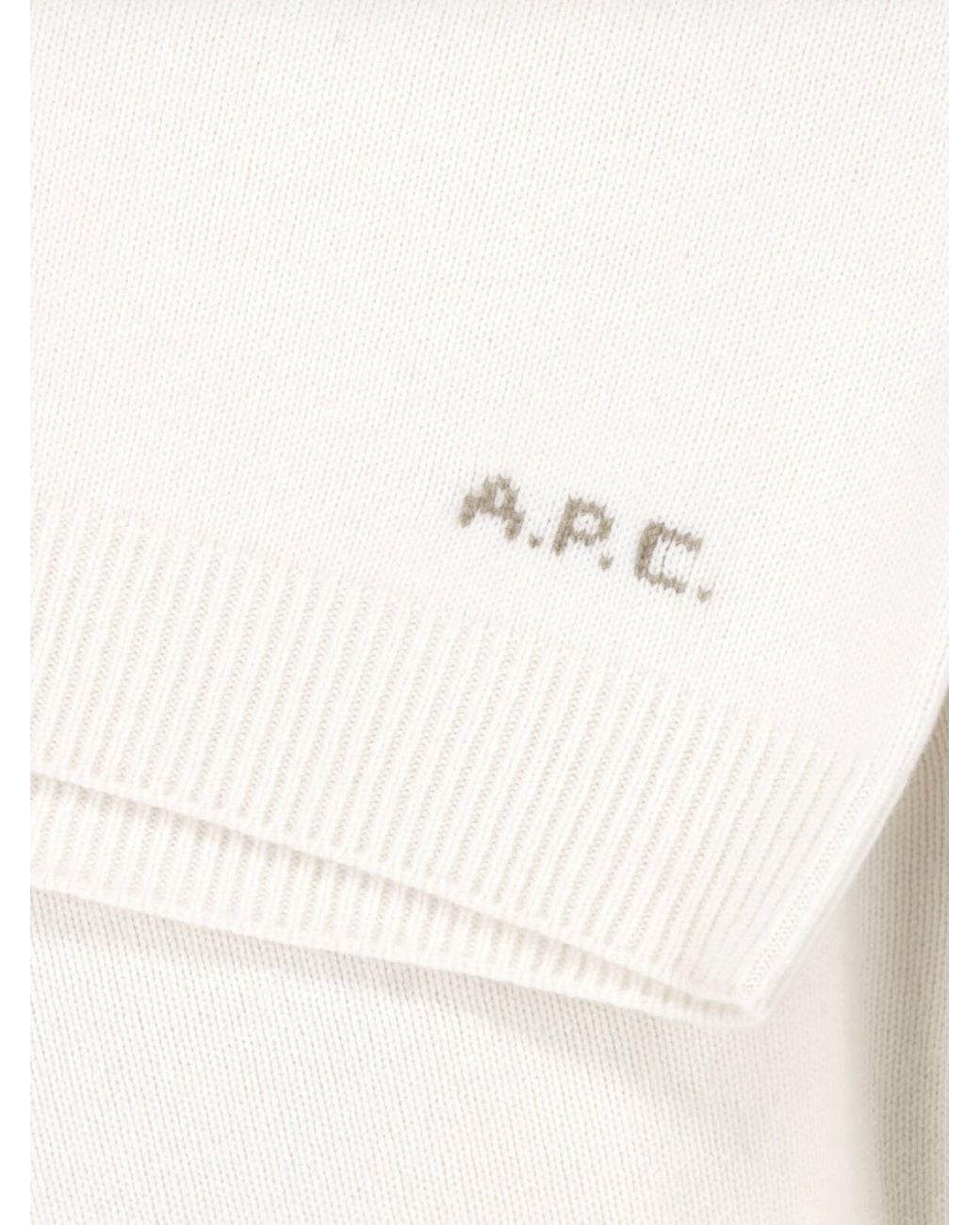A.P.C. White A. P.C. Wool Crewneck Sweater for men