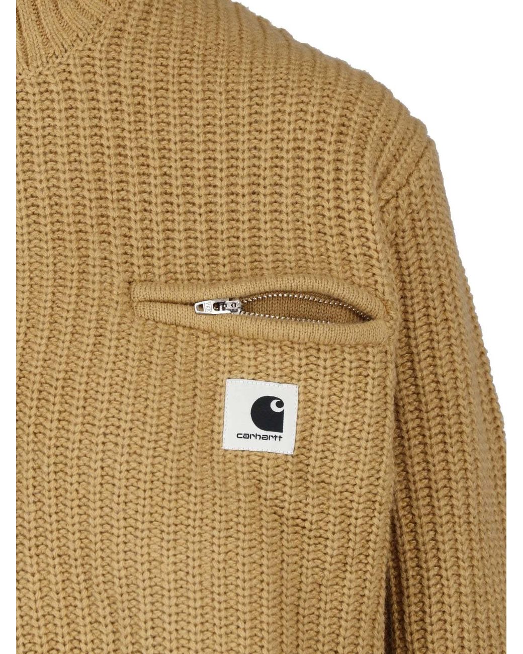 Carhartt Natural Half-Zip Ribbed Knit Sweater