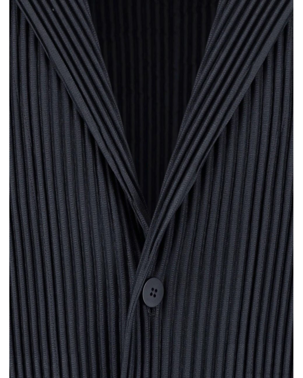 Homme Plissé Issey Miyake Blue Tailored Pleated Jacket for men