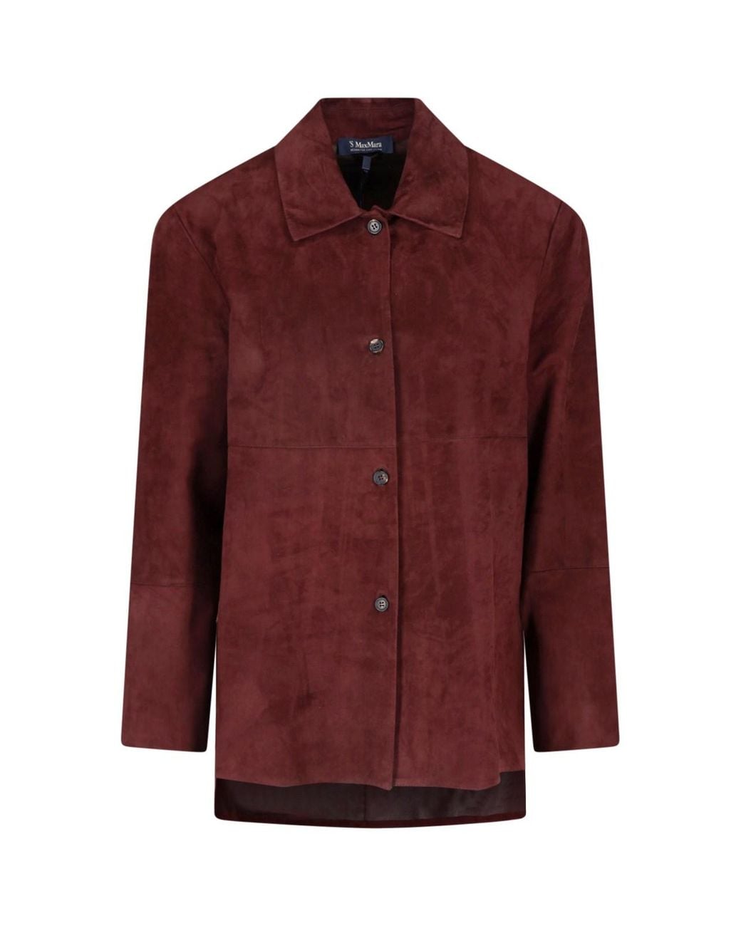 Max Mara Red Suede Shirt Jacket