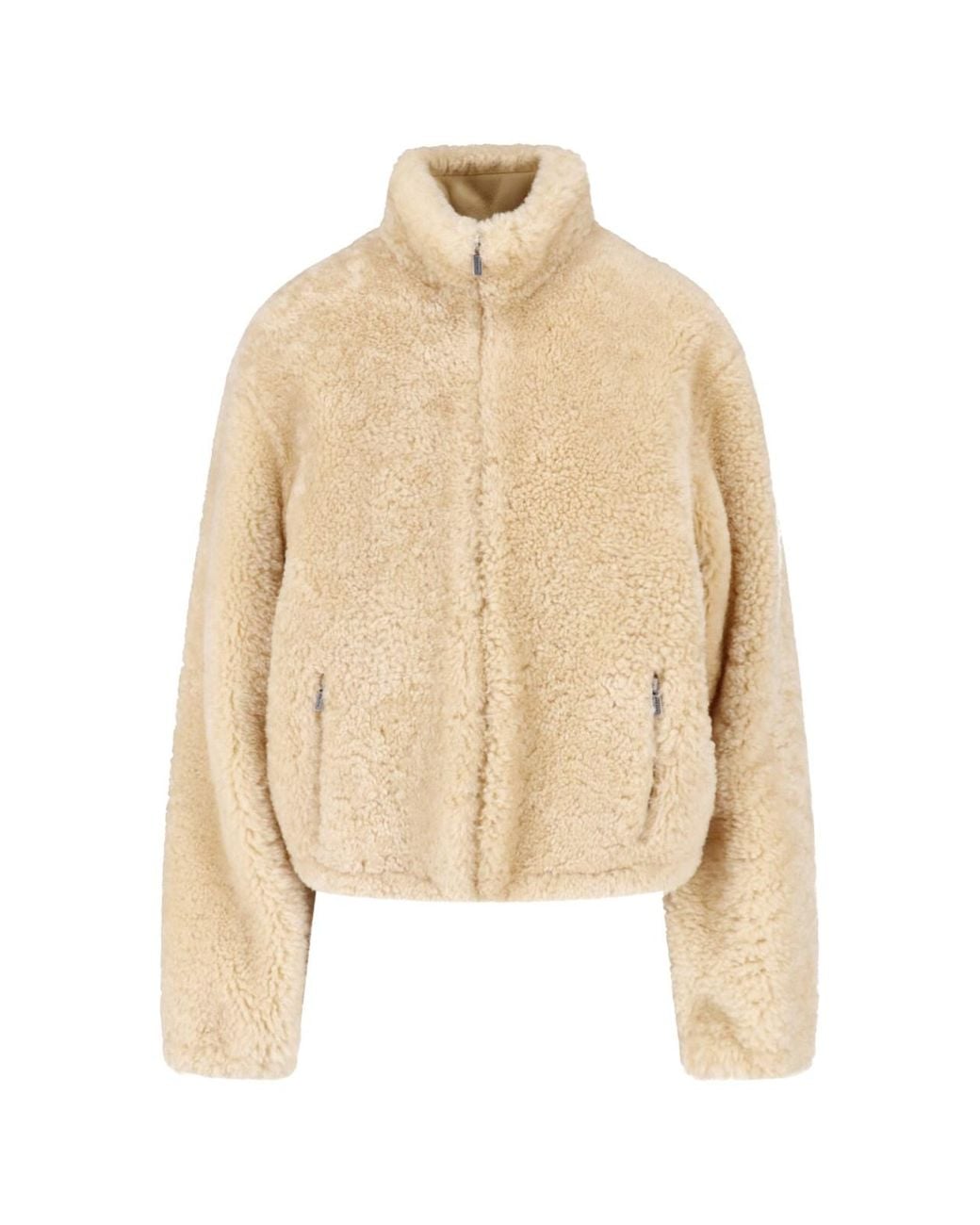 Miu Miu Natural Shearling Blouson Jacket