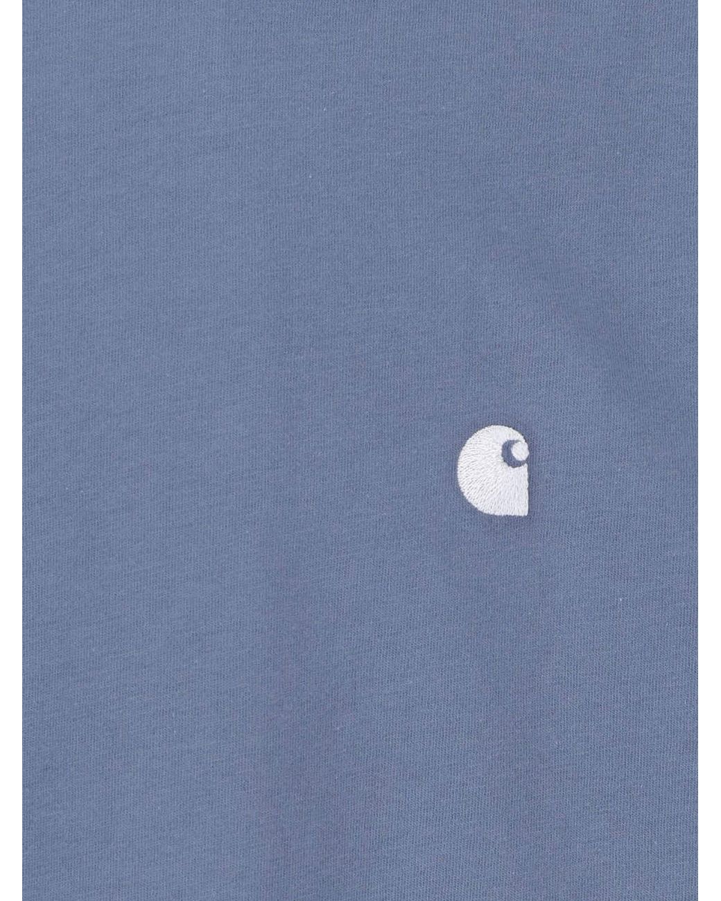 Carhartt Blue Organic Cotton Logo T-Shirt for men