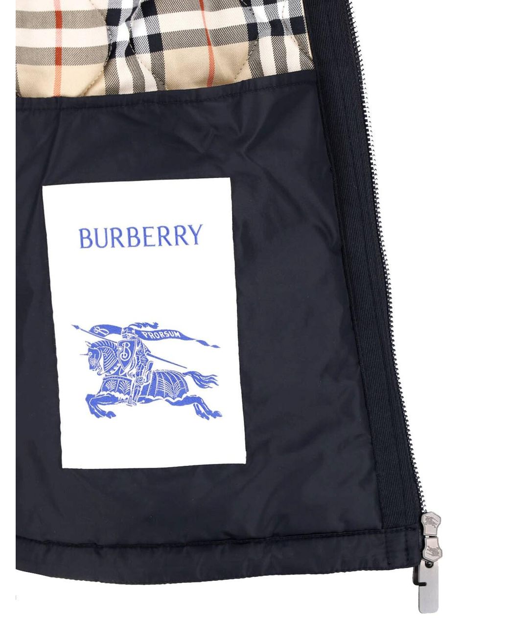 Burberry Blue Quilted Zip Gilet for men