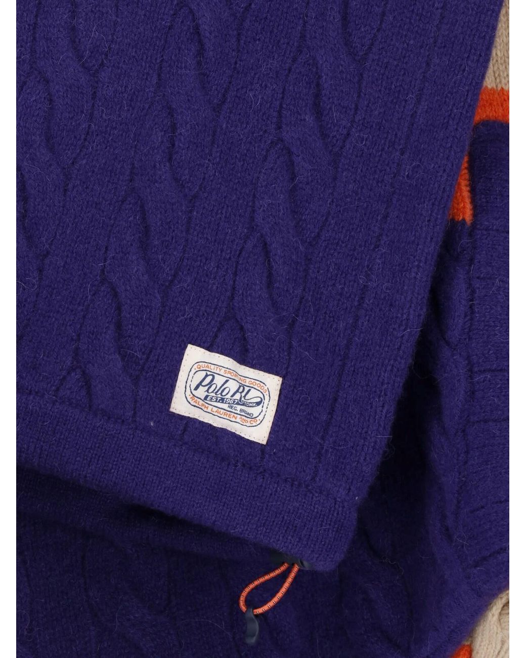 Polo Ralph Lauren Blue Cable-Knit Rugby Sweater for men