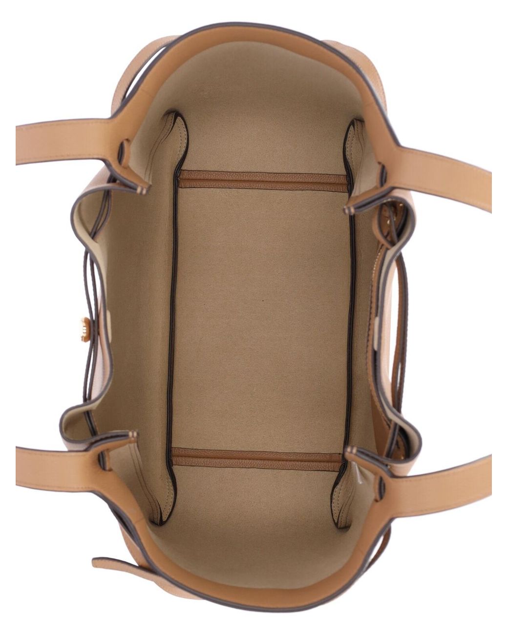 Tory Burch Brown Genuine Cow Leather Mini Crossbody Bag