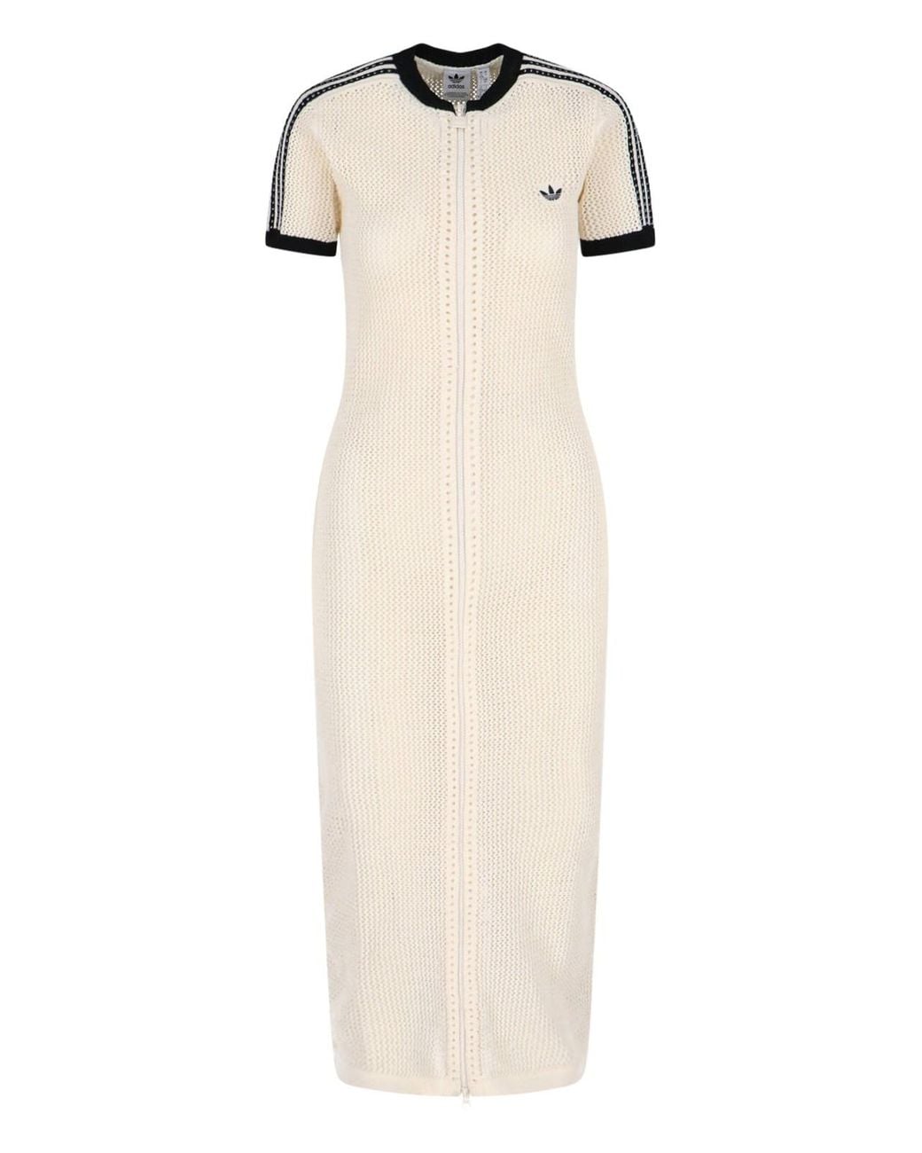adidas 'Premium Crochet' Maxi Dress in White | Lyst