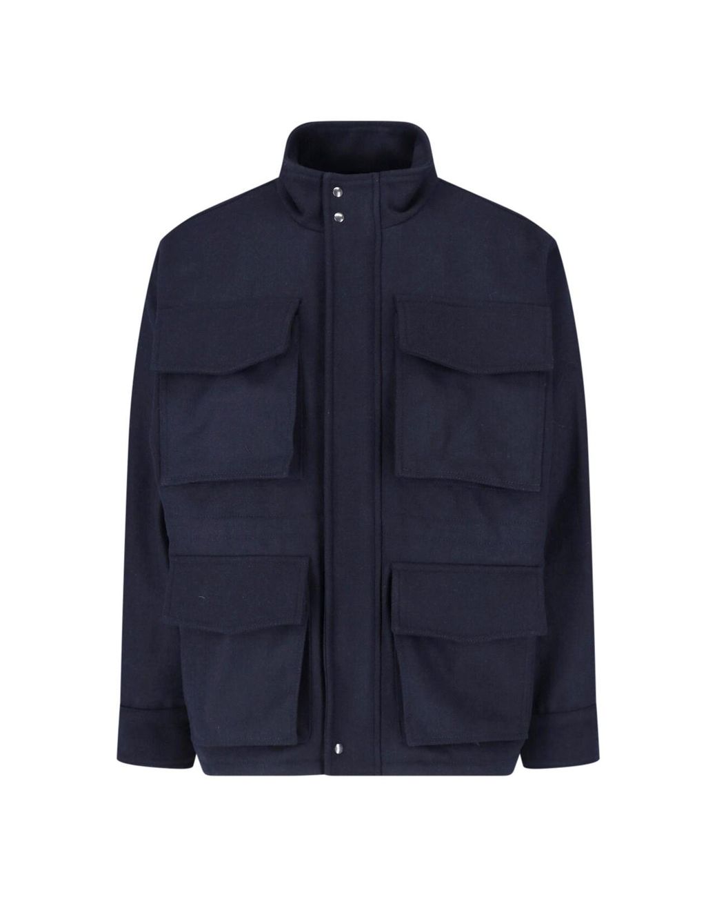 White Sand Blue Wool-Blend Jacket for men