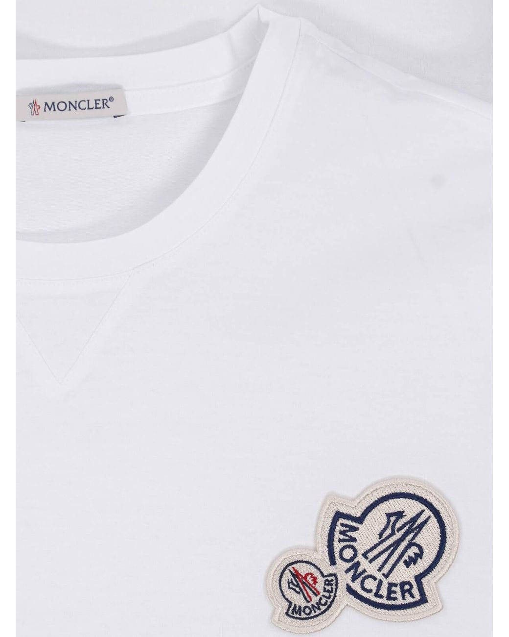 Moncler White T-Shirt Logo for men