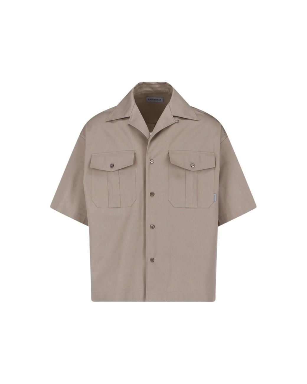 Balenciaga Gray Short-Sleeve Utility Shirt for men