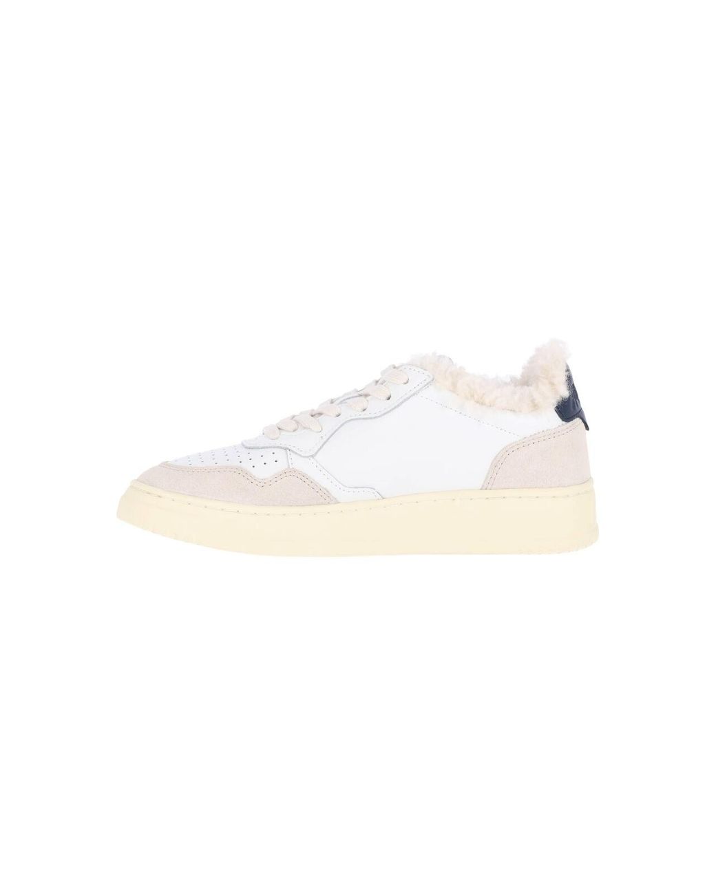 Autry White Shearling-Lined Low-Top Sneakers