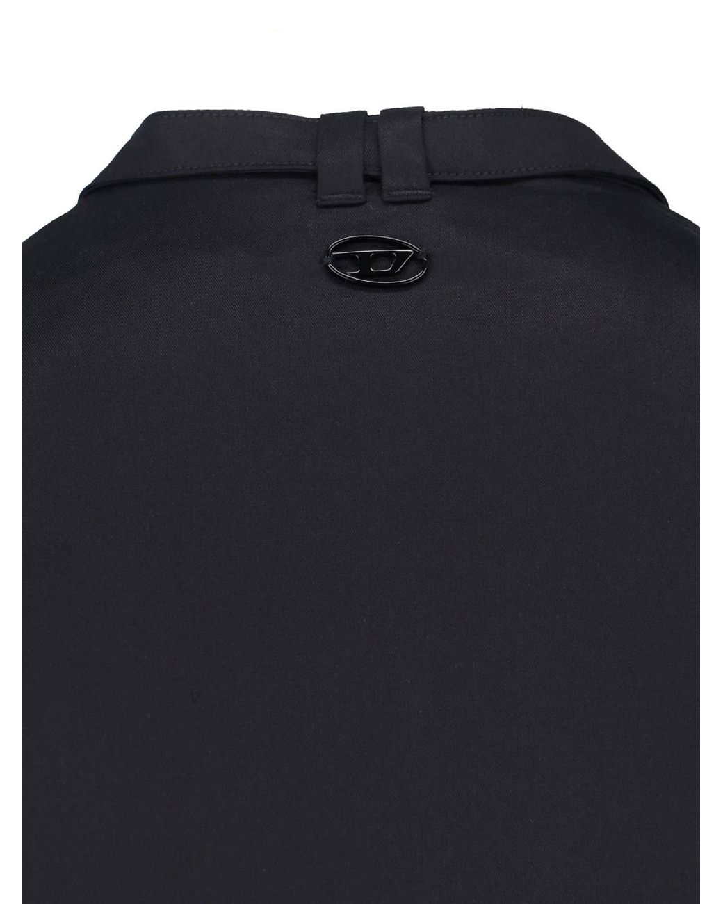 DIESEL Black Lyocell Midi Shirt Dress