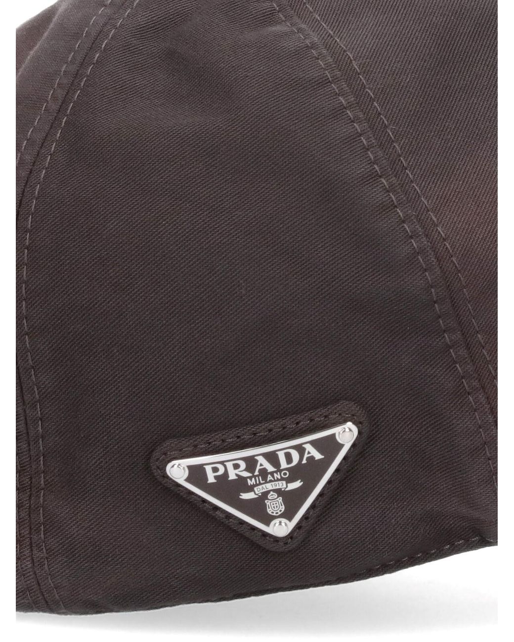 Prada Brown Logo Baseball Cap for men