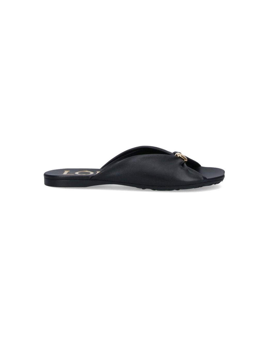 Loewe Black Slides Sandals "Pebble Soft"