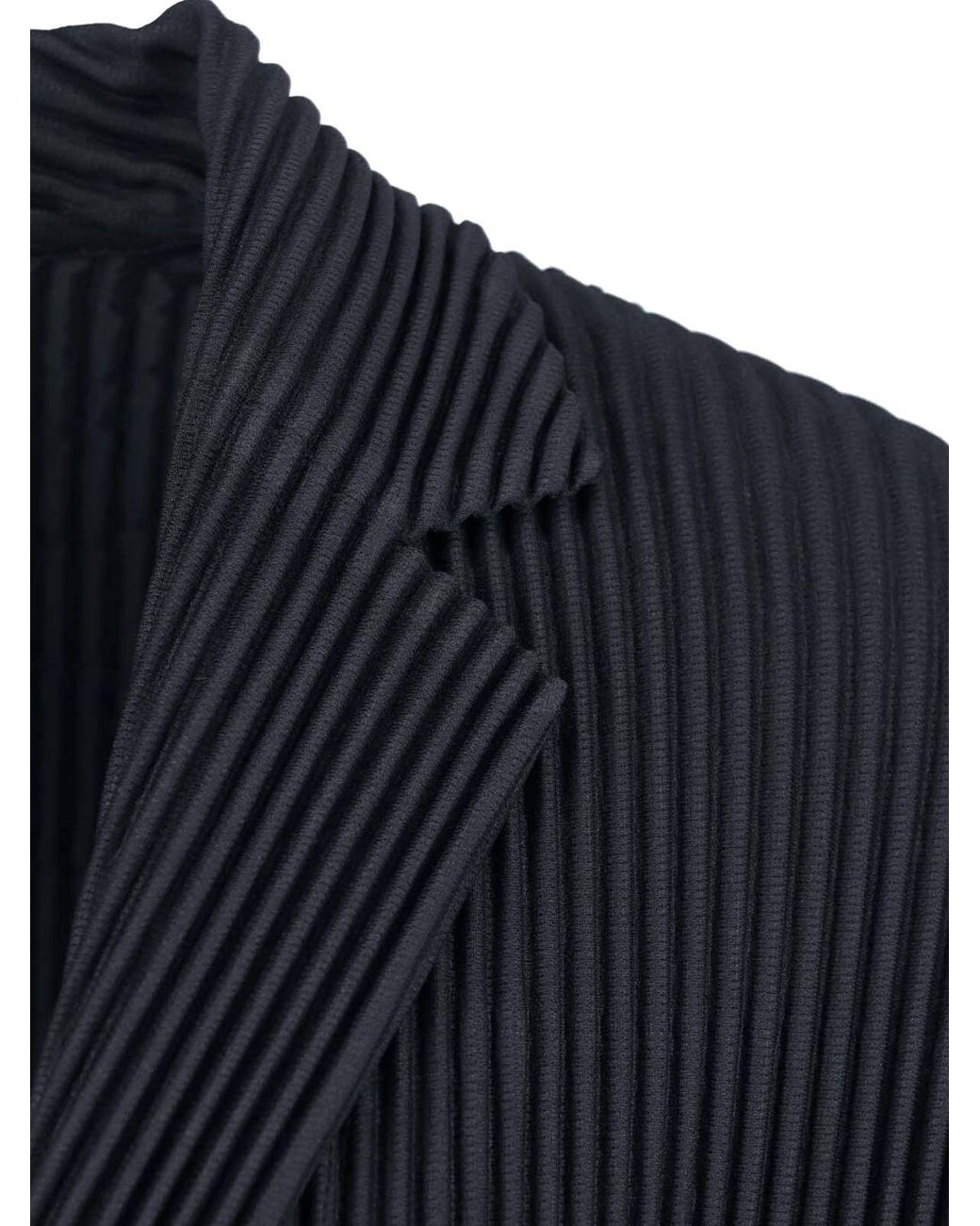 Homme Plissé Issey Miyake Blue Tailored Pleated Jacket for men