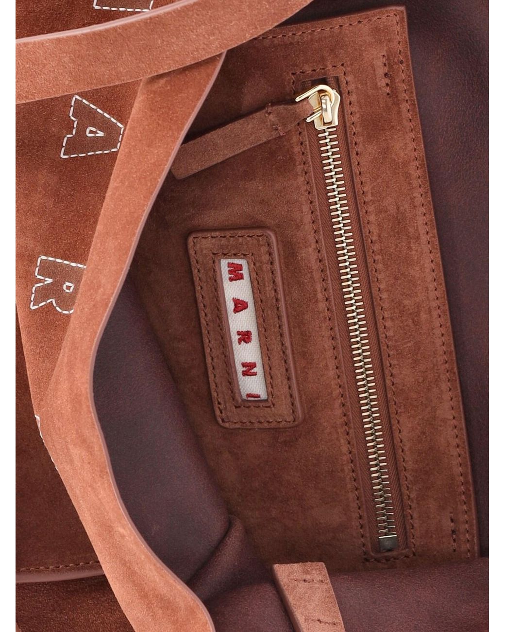 Marni Brown Suede Shoulder Tote Bag