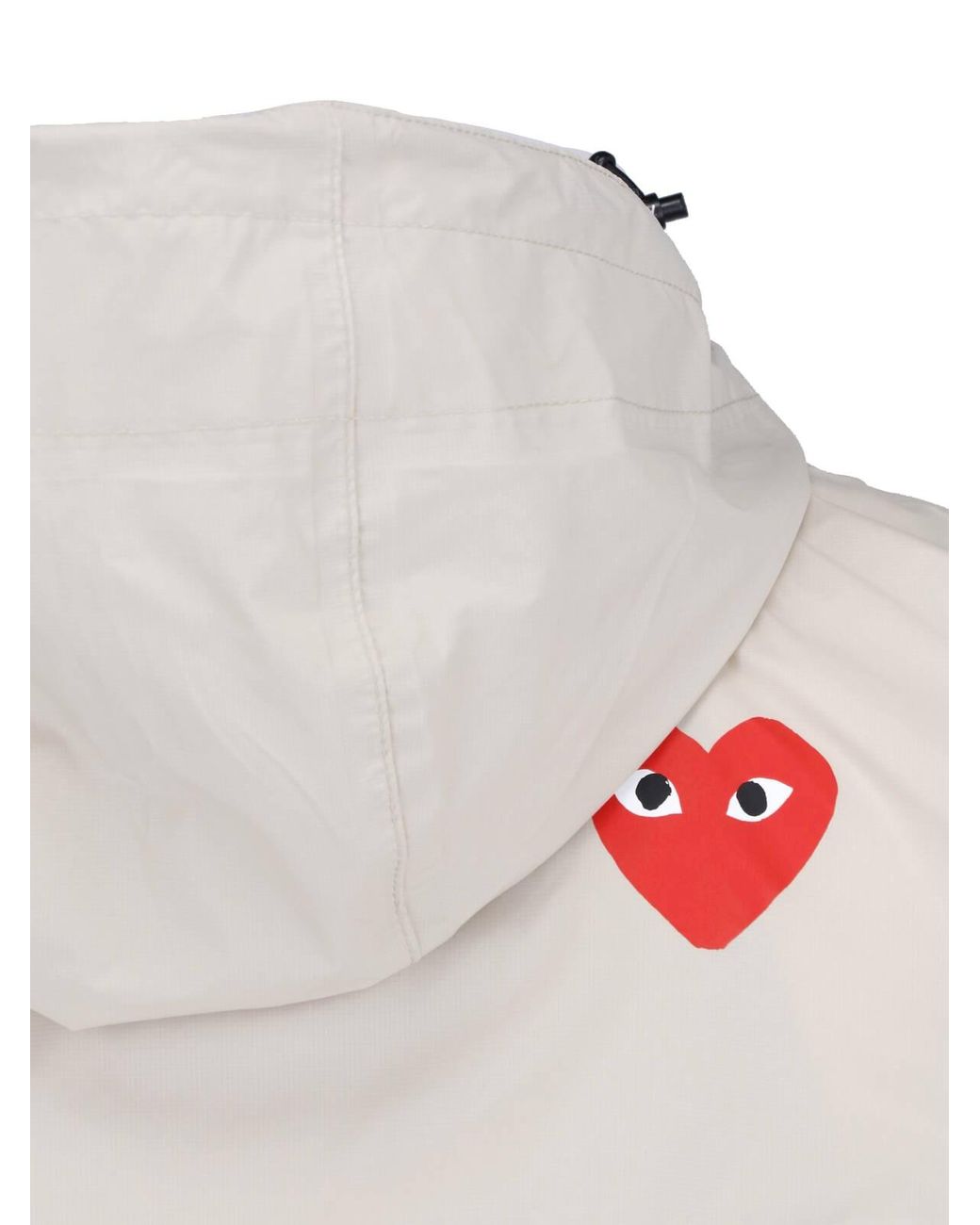 COMME DES GARÇONS PLAY White Hooded Pullover Anorak Jacket