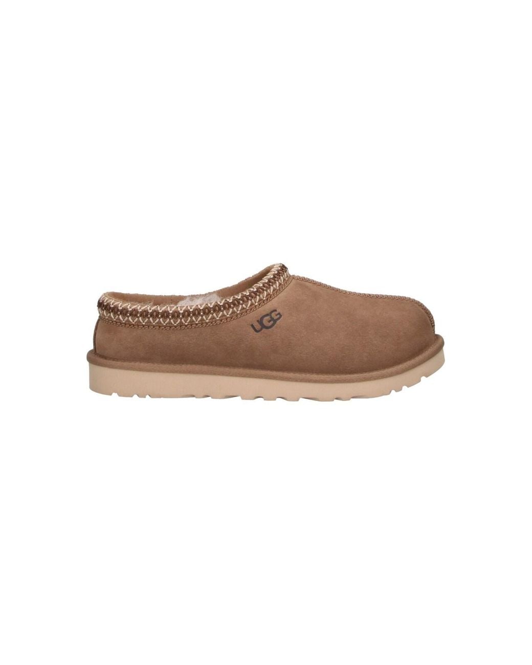 Ugg Brown Leather & Textile Flat Shoes With Eva Outsole for men