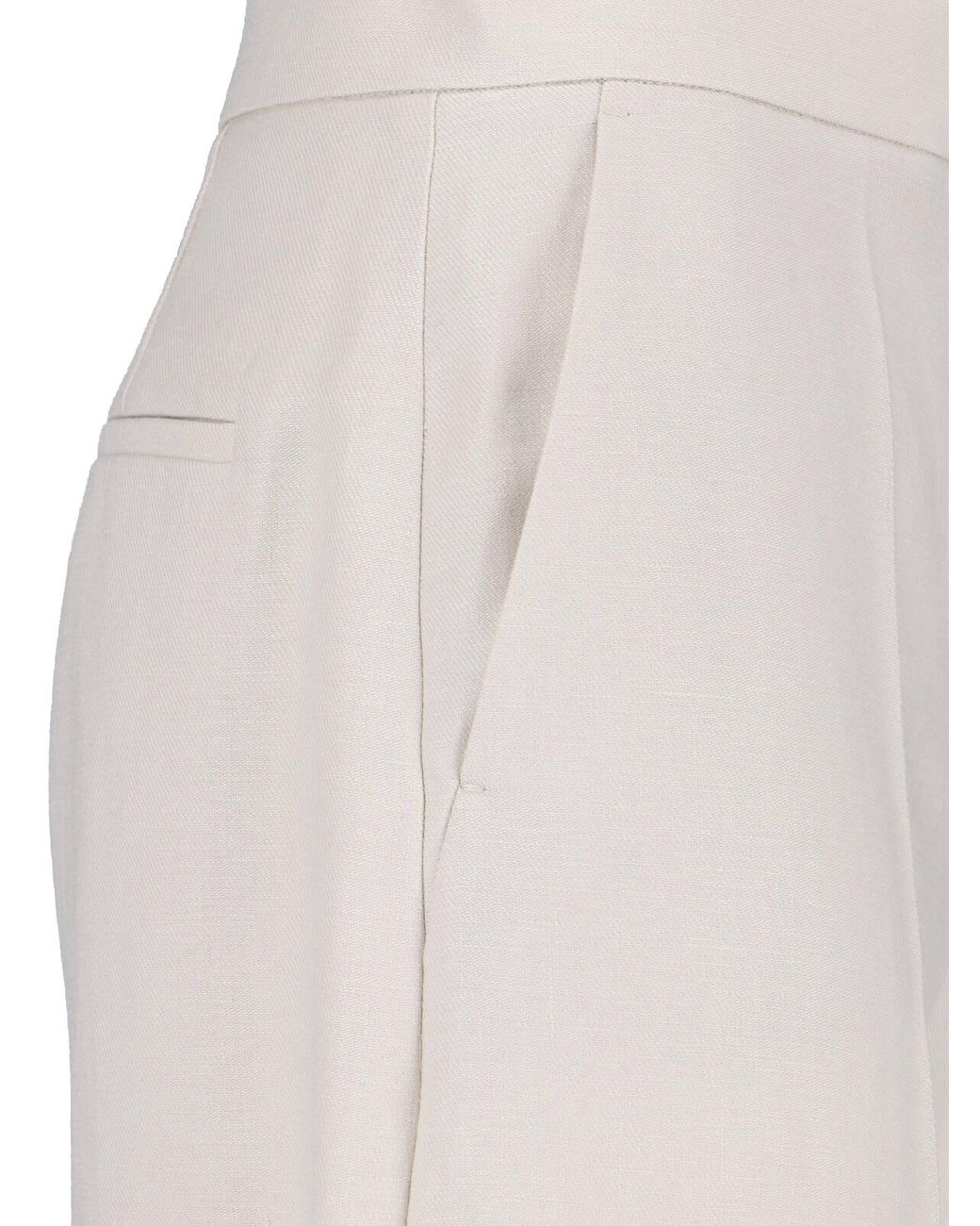 Max Mara White Linen Bermuda
