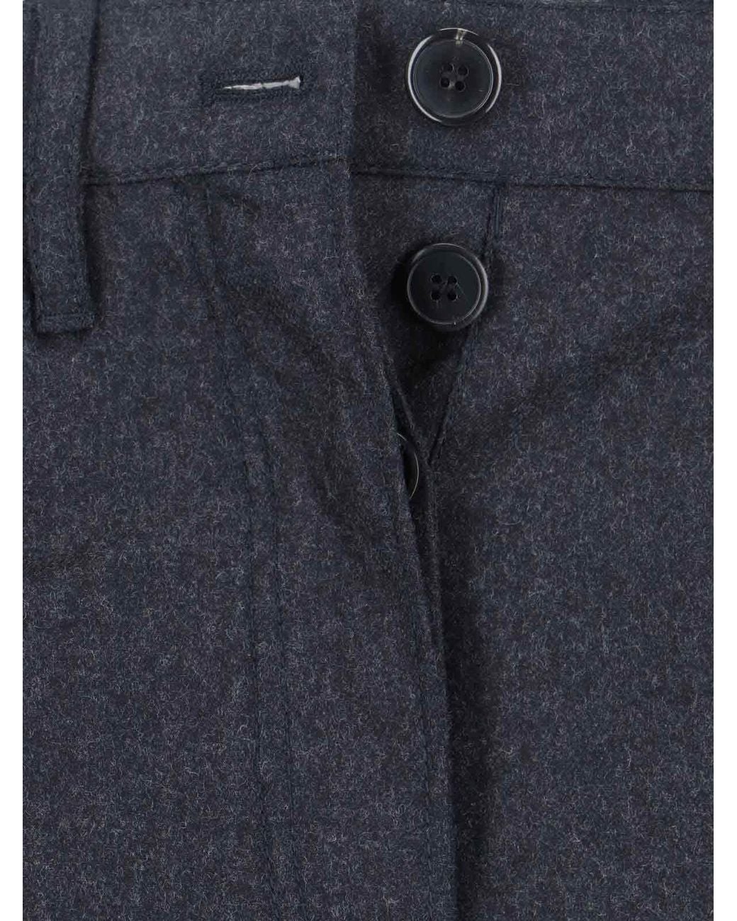 Prada Blue Wool Flannel Pants
