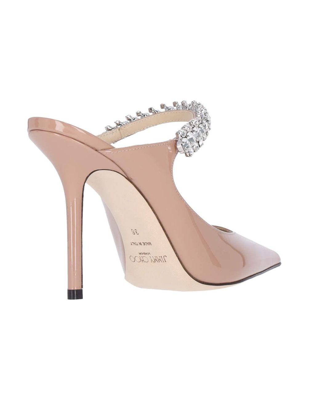 Jimmy Choo Pink Crystal Strap Pointed Toe Mule Pump