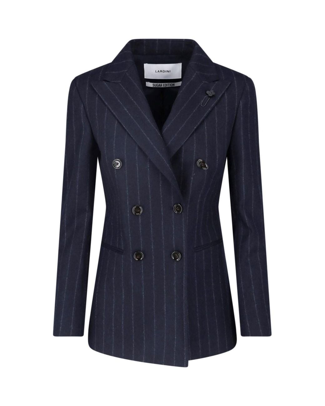Lardini Blue Double-Breasted Wool Blazer