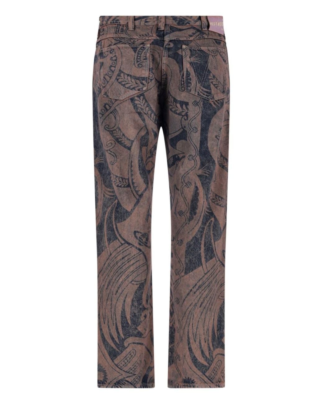 Vivienne Westwood Gray Printed Straight-Leg Jeans for men
