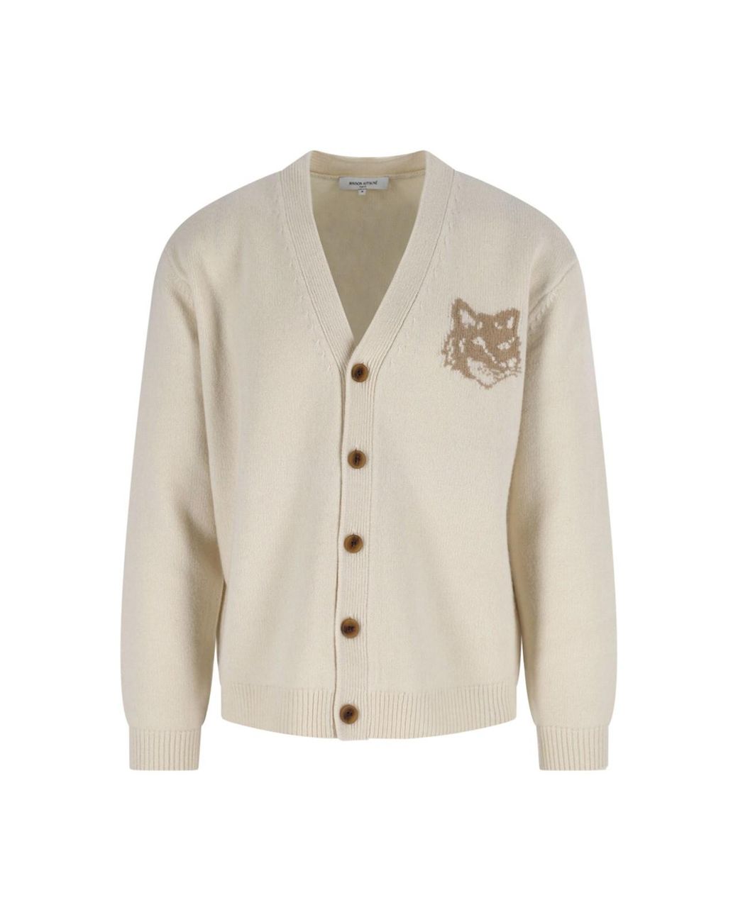 Maison Kitsuné White Timeless Knit Sweater for men