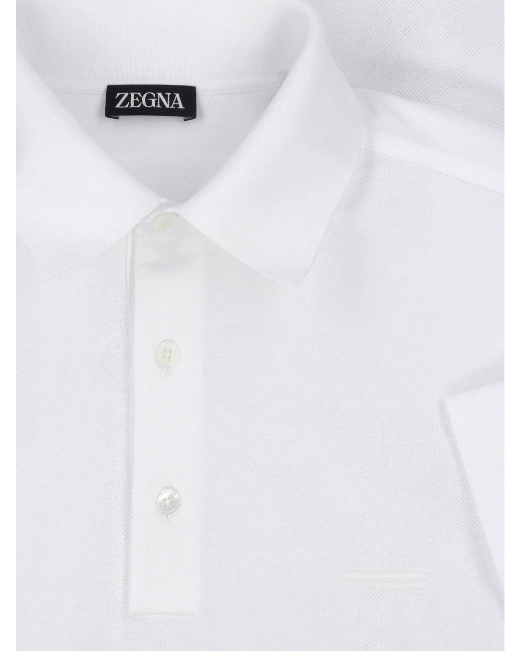 Zegna White Cotton Polo for men