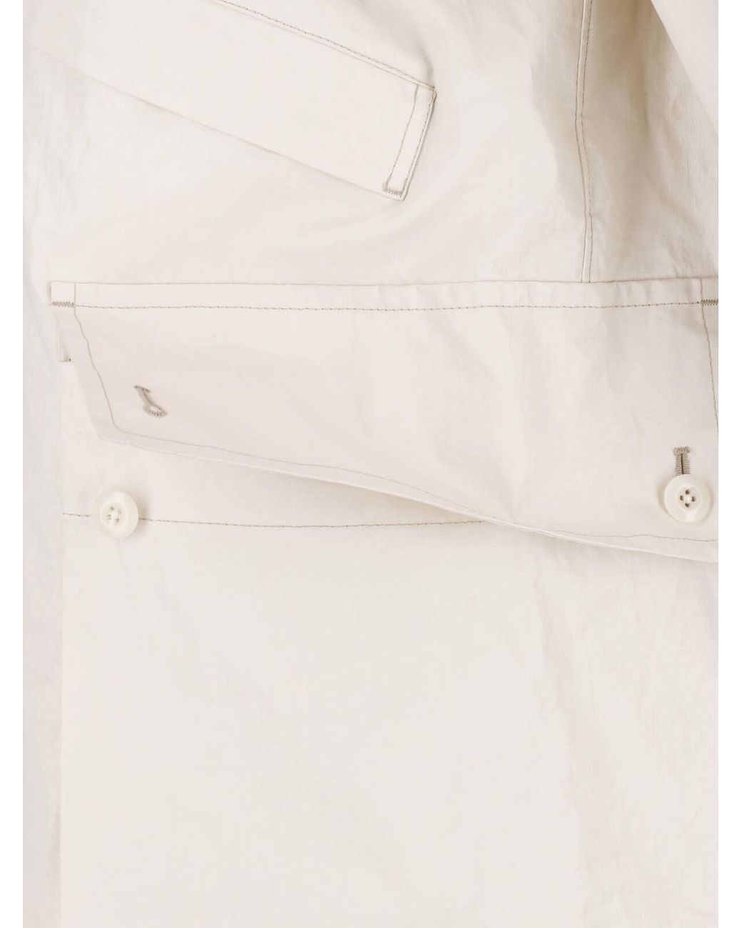 Lemaire White Technical Linen Hooded Waterproof Jacket for men