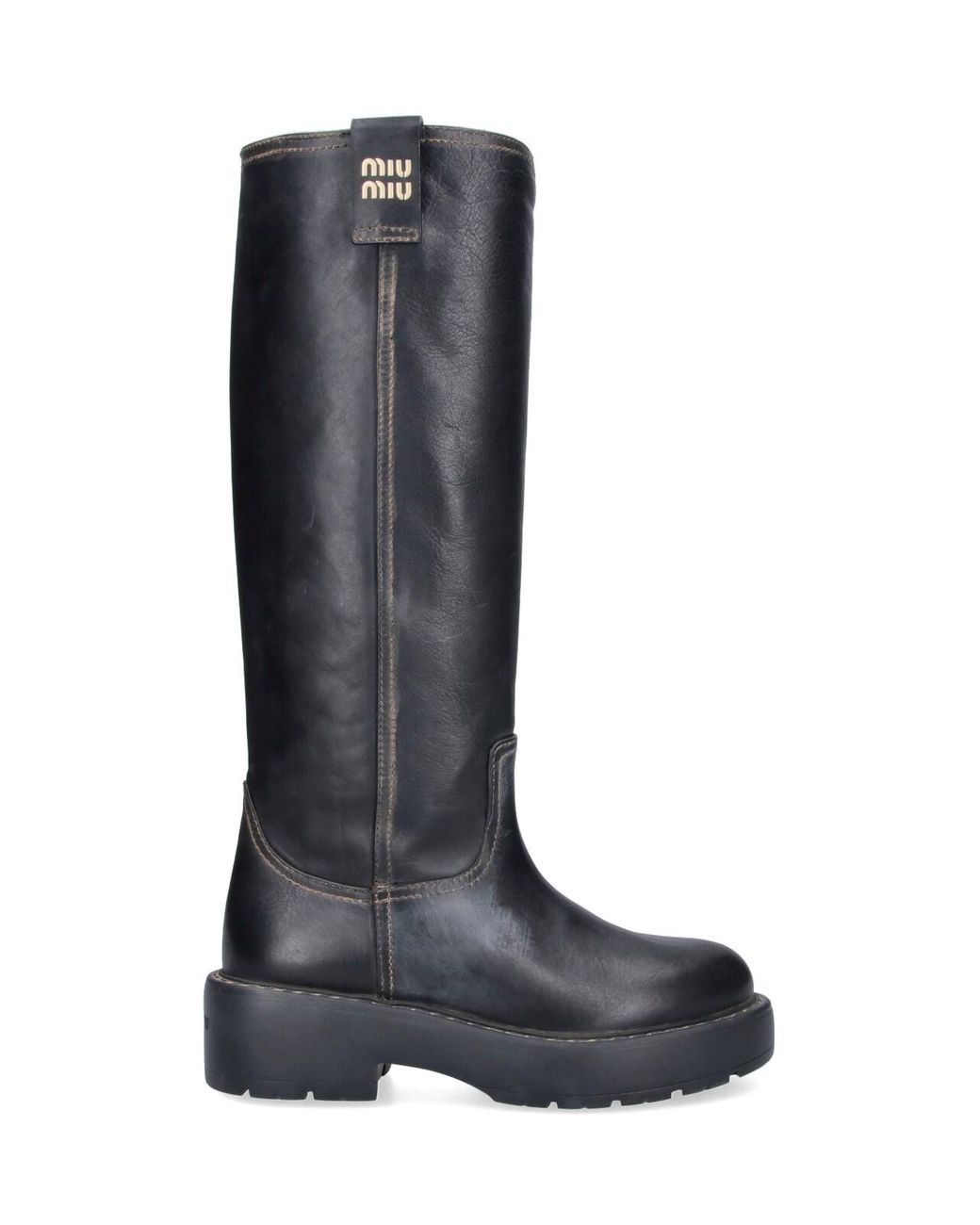 Miu Miu Blue Leather Boots