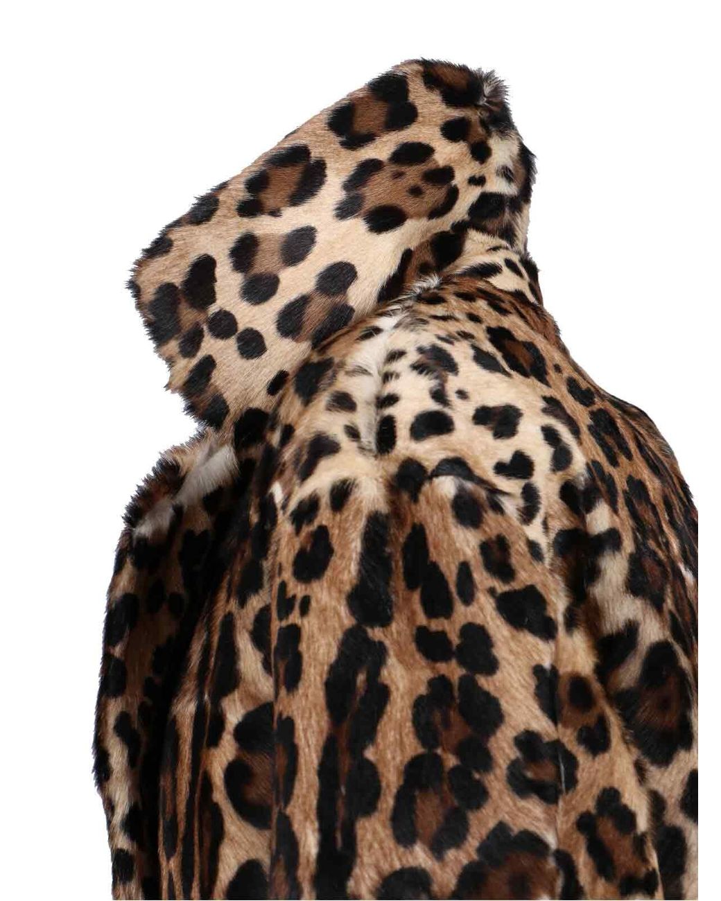 Dolce & Gabbana Natural Double-Breasted Goat Leather Coat