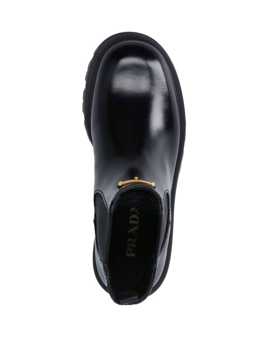 Prada Black Brushed Leather Ankle Boots