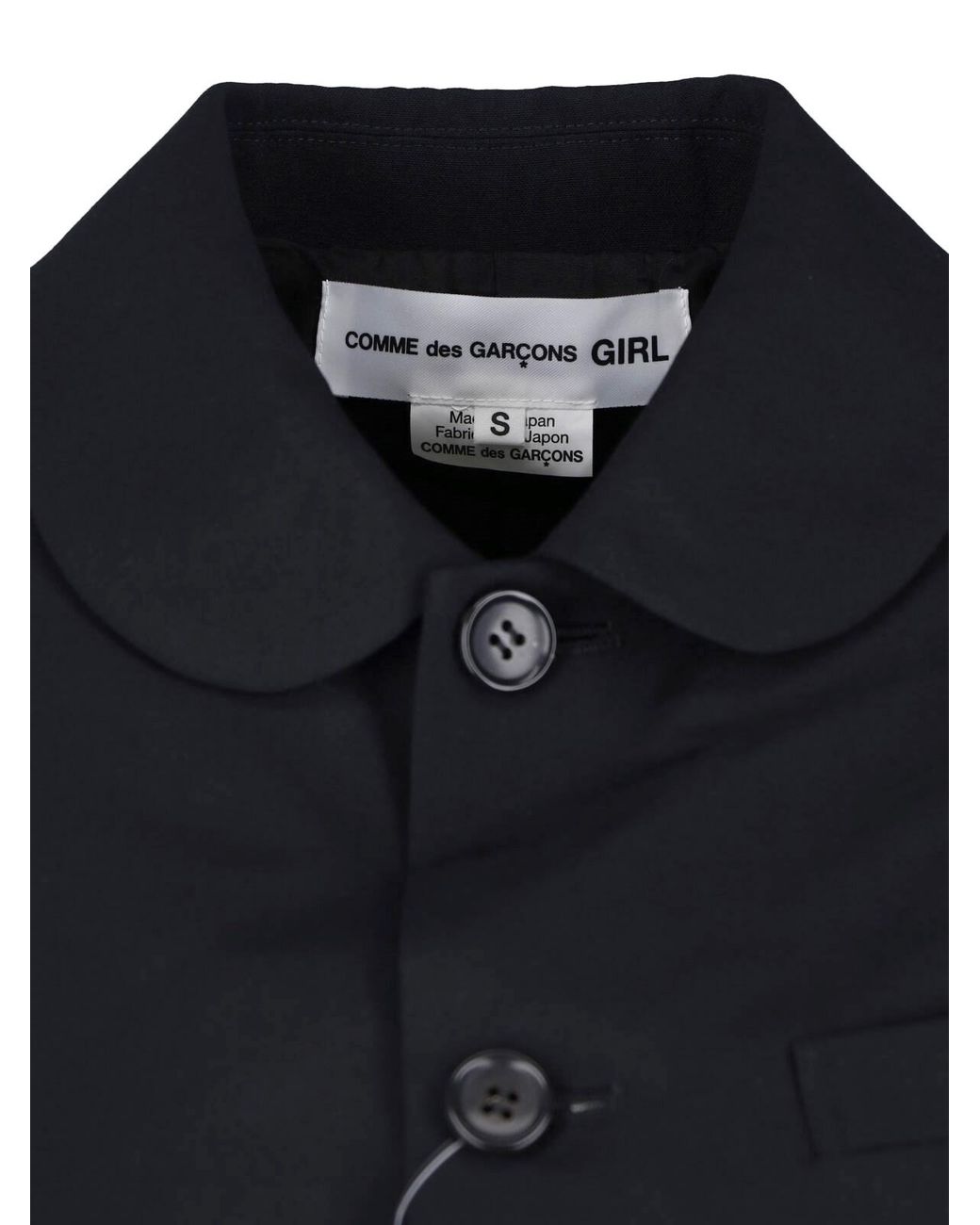 Comme des Garçons Blue Wool Button-Down Jacket