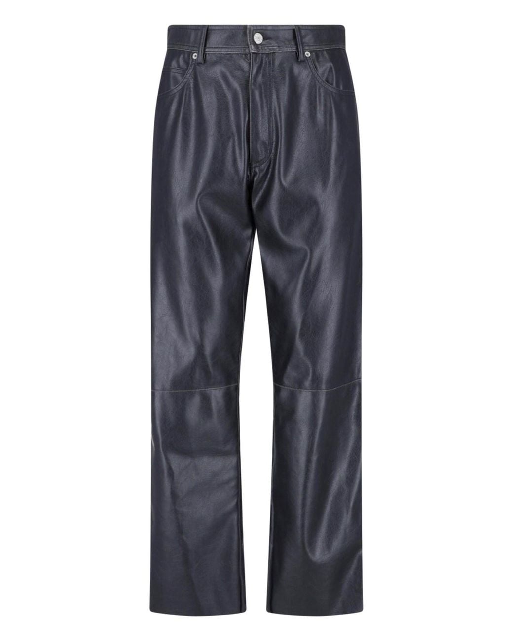 MM6 by Maison Margiela Blue Faux Leather Pants for men