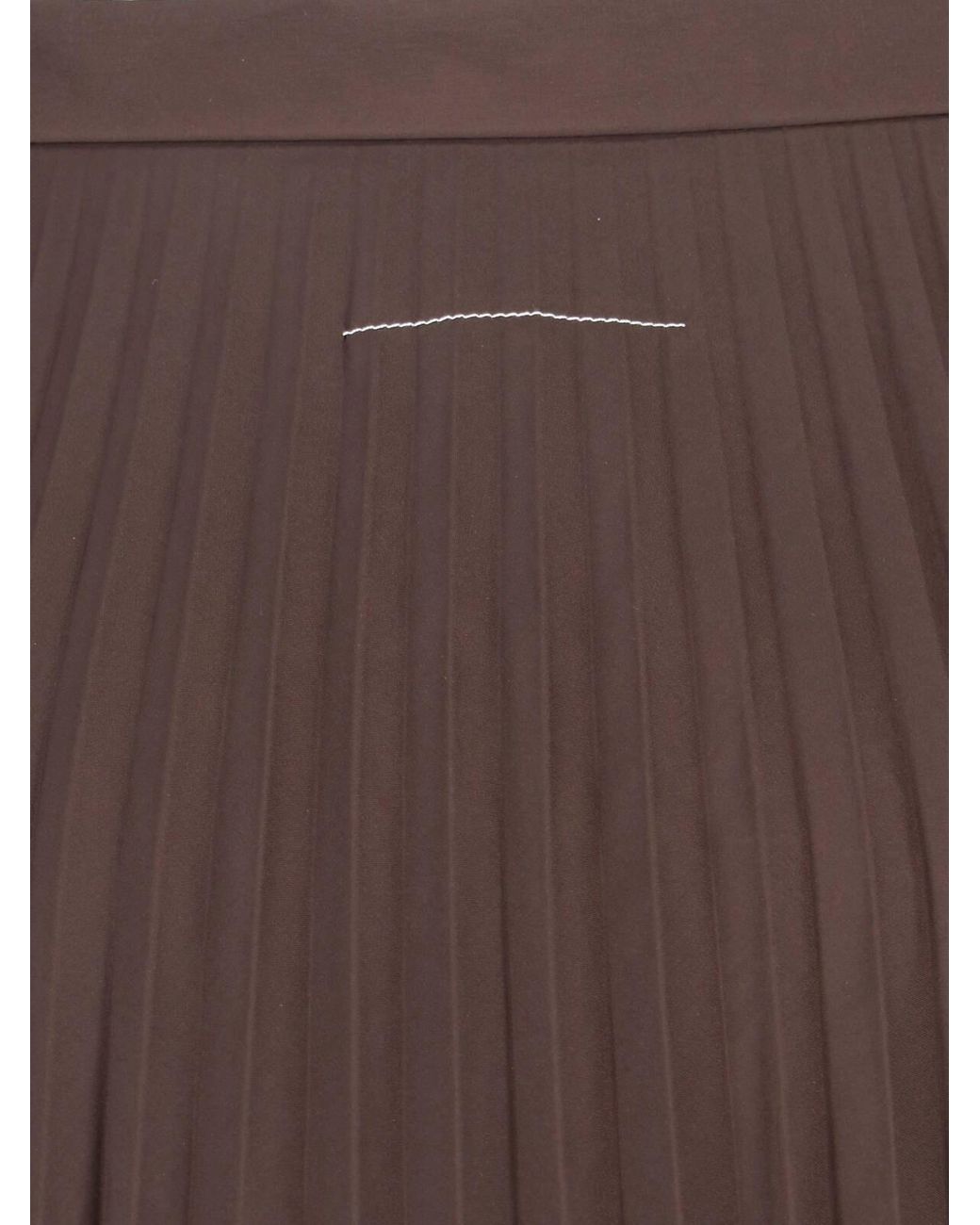 MM6 by Maison Margiela Brown Pleated Midi Skirt
