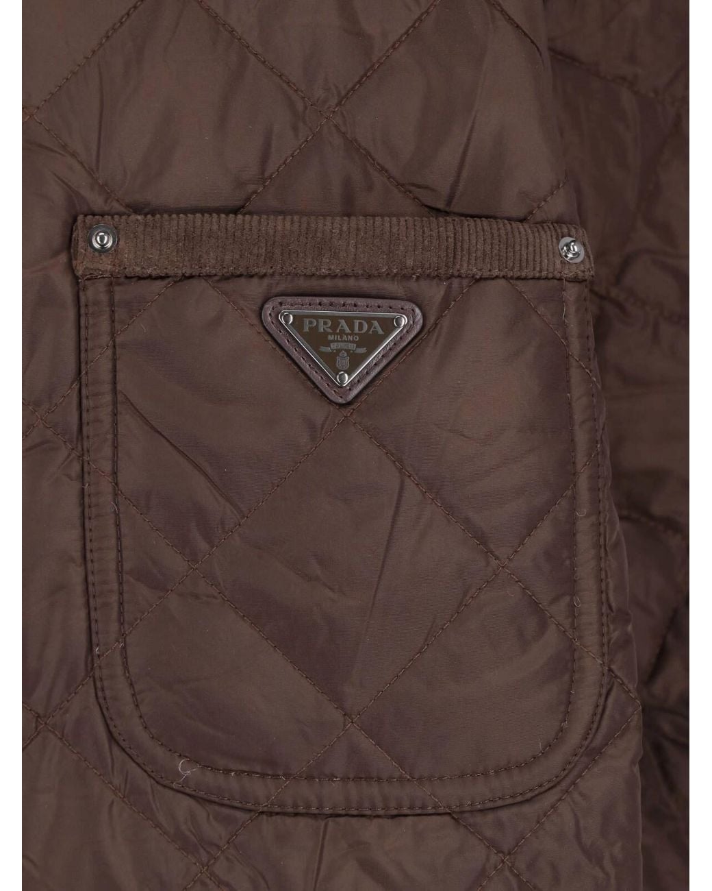 Prada Brown Quilted Button Jacket