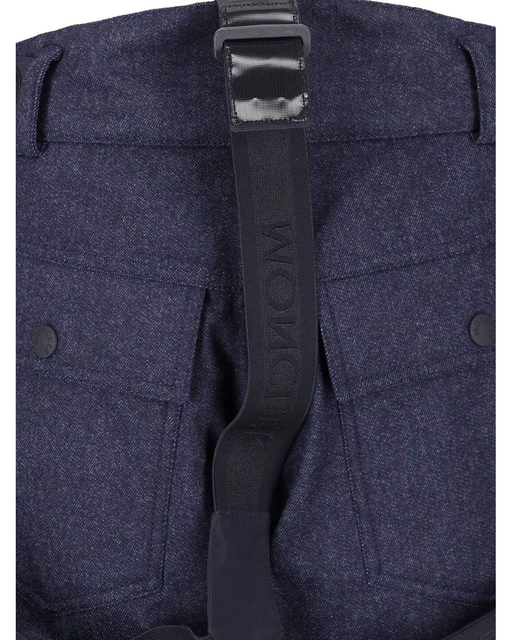 Moncler Blue Technical Fabric Ski Bib for men